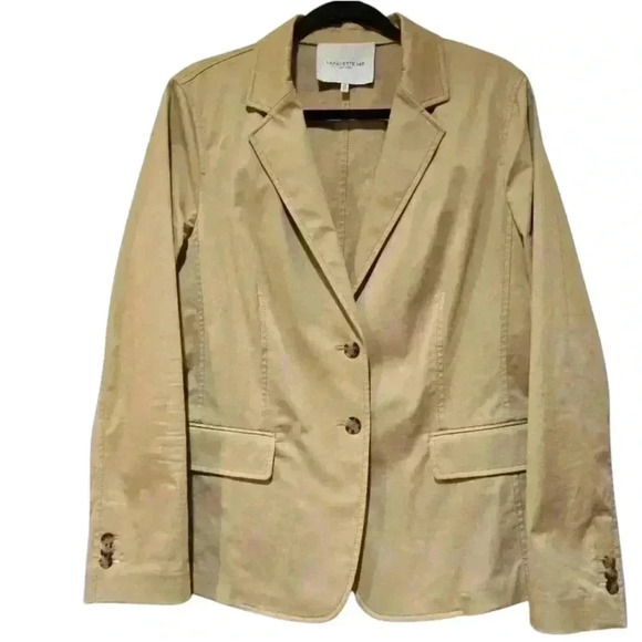 Lafayette 148 New York Thatcher Blazer In Skylight Cotton Size 10 #129 - Picture 2 of 11